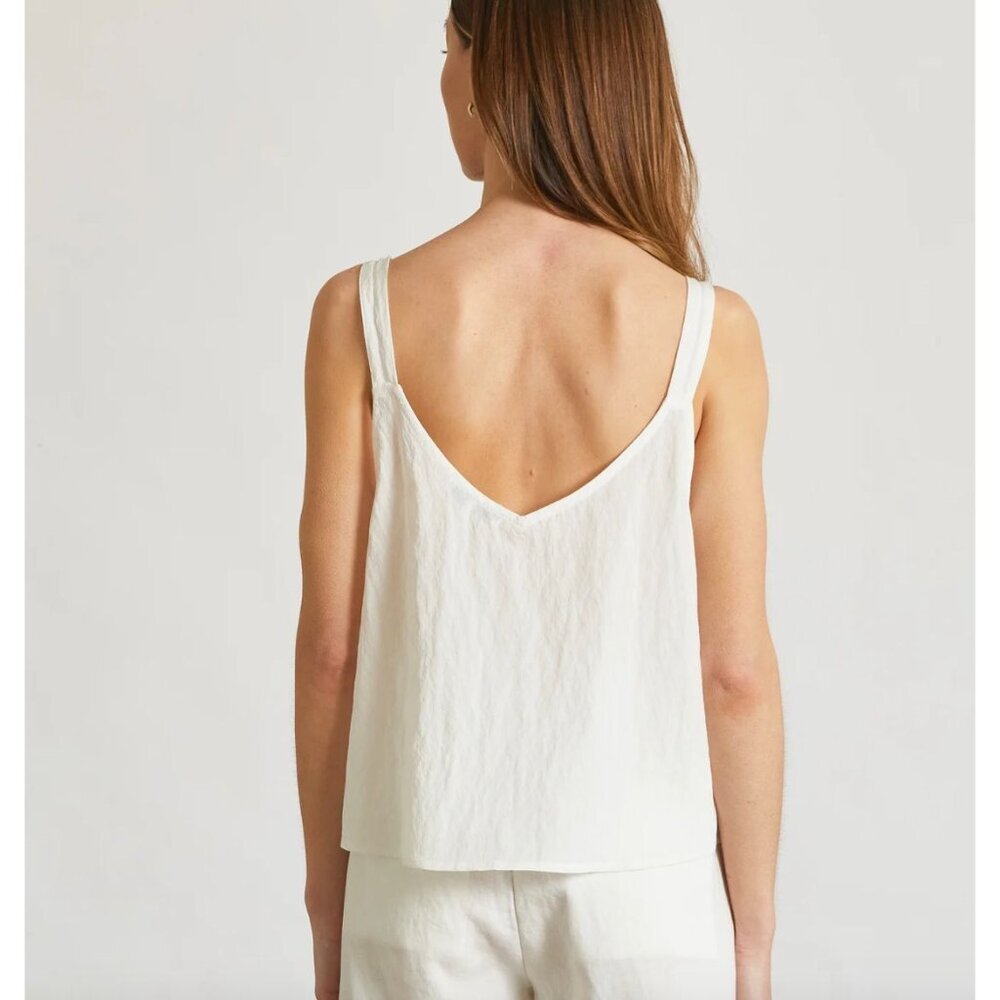 Almina Concept NWT V Neck Linen Tank Top Black XL - Picture 3 of 8